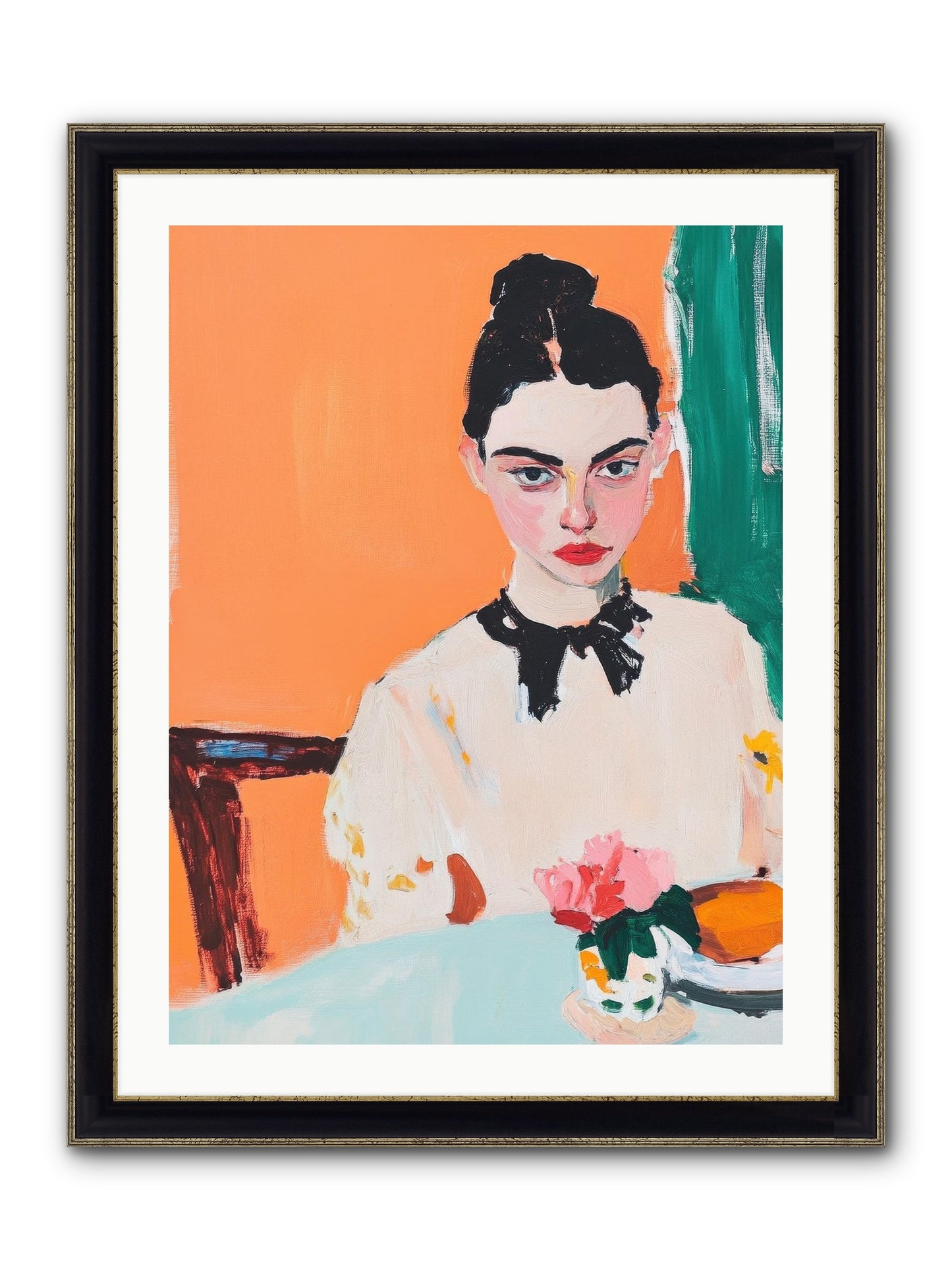 Unspoken Affections Framed Print - Black & Gold 24x32