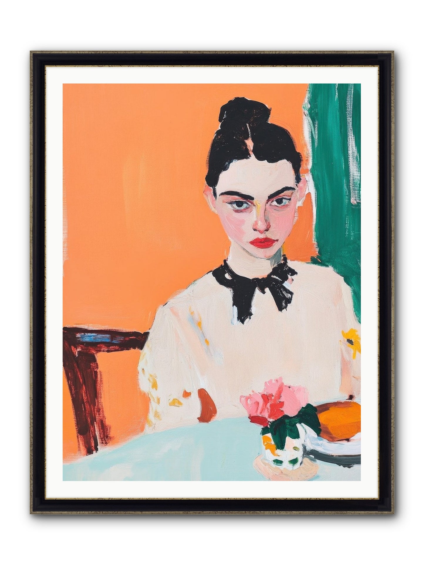 Unspoken Affections Framed Print - Black & Gold 36x48