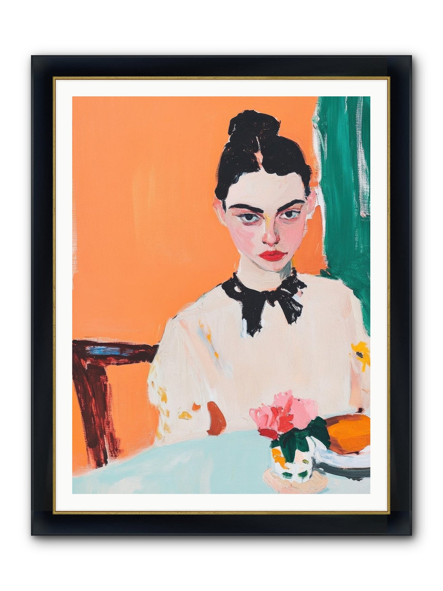 Unspoken Affections Framed Print - Wide Black w/Gold 36x48