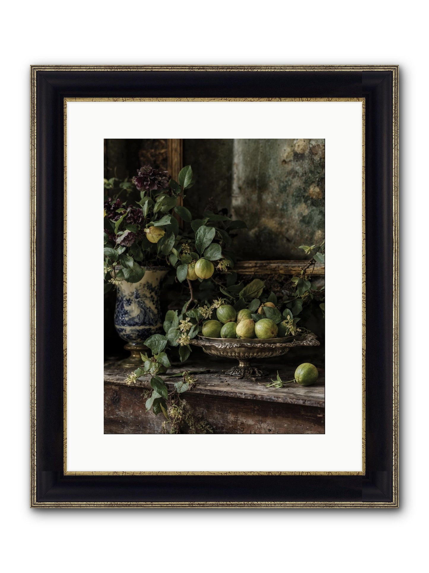 Untamed Framed Print - Black & Gold 12x16