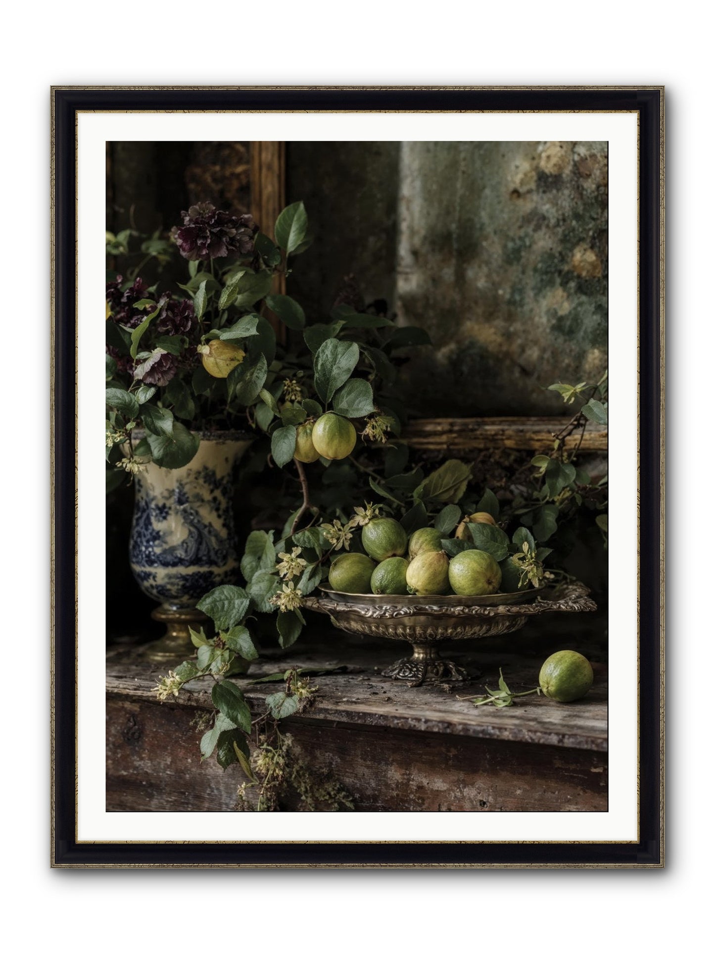 Untamed Framed Print - Black & Gold 36x48
