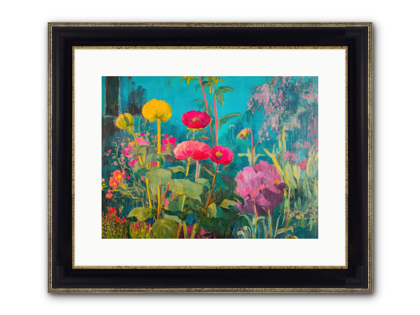 Untamed Opulence Framed Print - Black & Gold 16x12