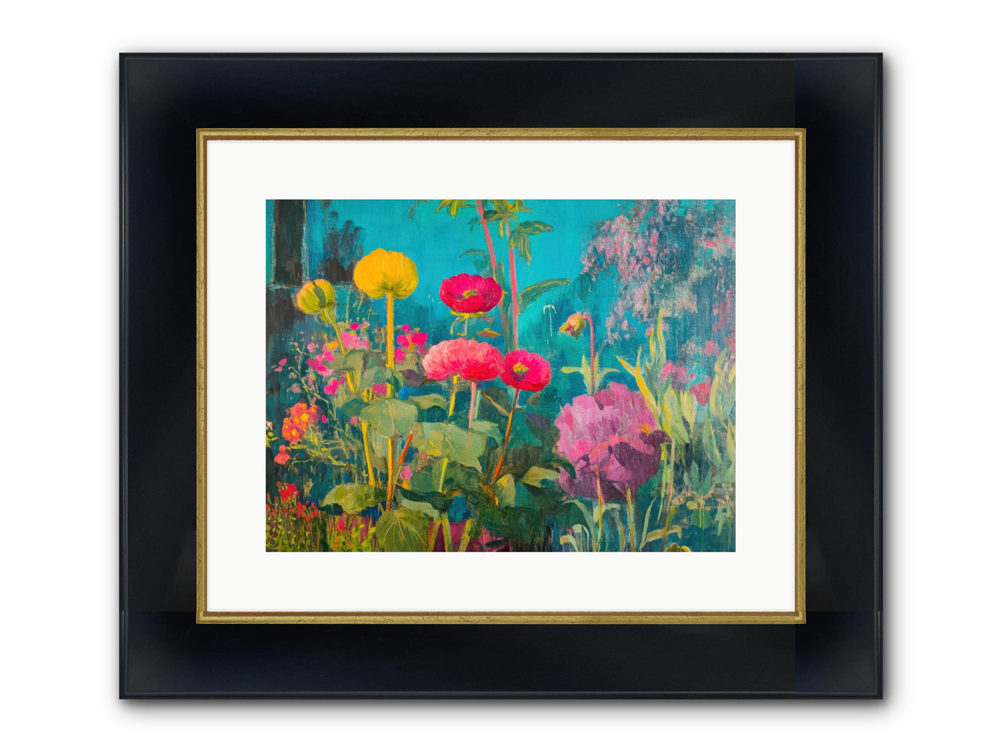 Untamed Opulence Framed Print - Wide Black w/Gold 16x12