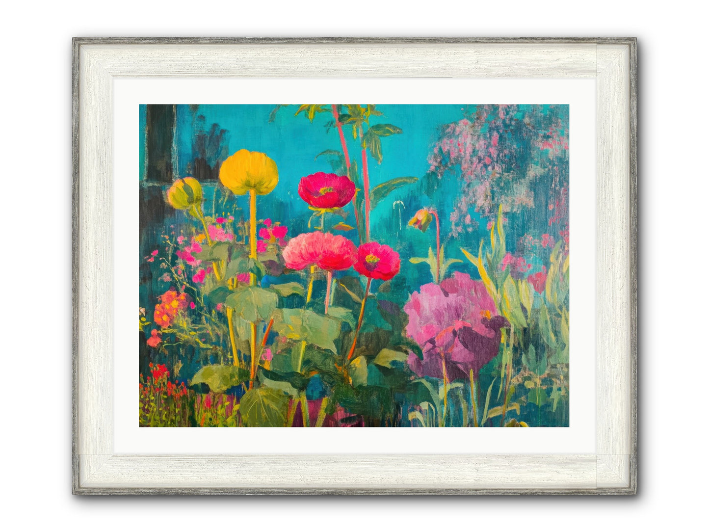 Untamed Opulence Framed Print - Driftwood White 32x24
