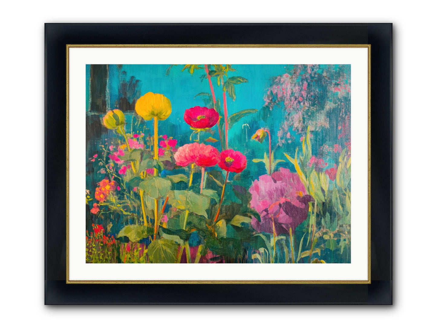 Untamed Opulence Framed Print - Wide Black w/Gold 32x24