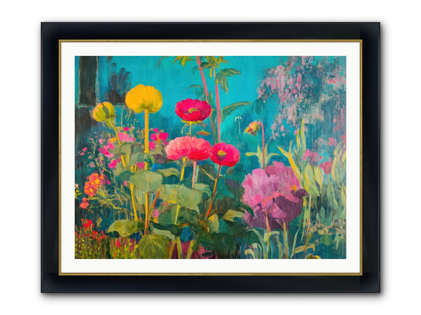 Untamed Opulence Framed Print - Wide Black w/Gold 40x30