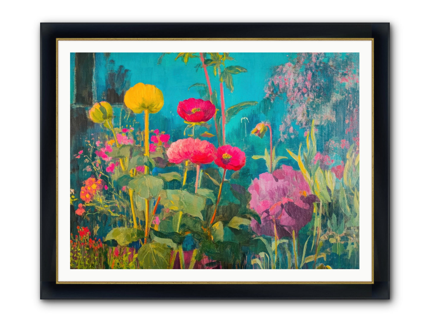 Untamed Opulence Framed Print - Wide Black w/Gold 48x36