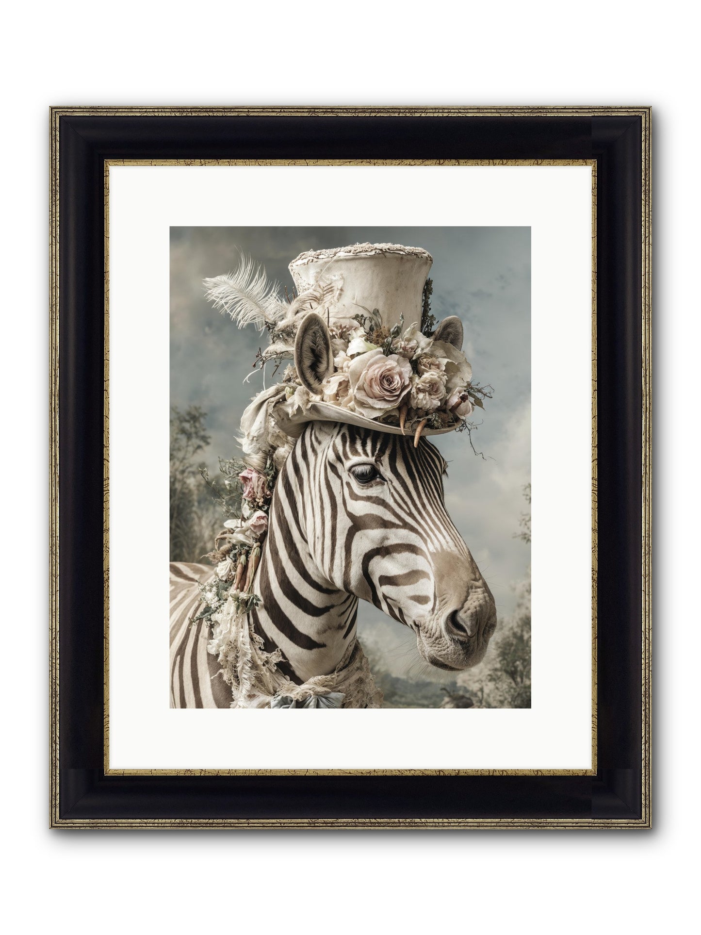 Vagabond Framed Print - Black & Gold 12x16