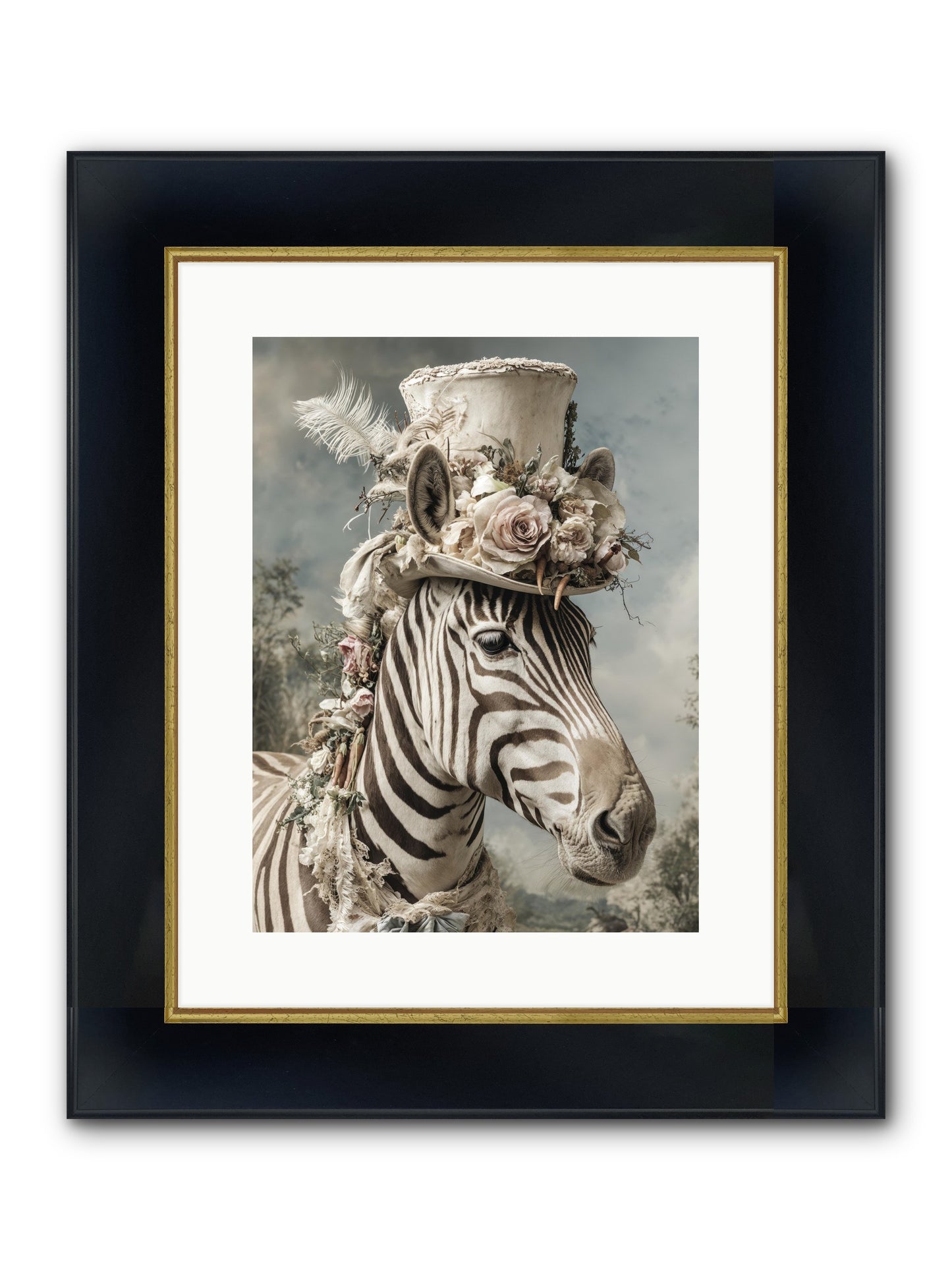 Vagabond Framed Print - Wide Black w/Gold 12x16