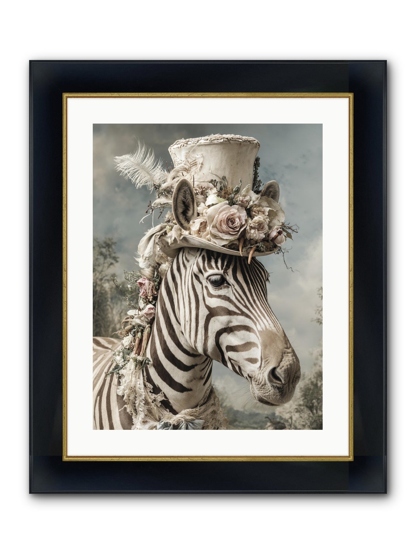 Vagabond Framed Print - Wide Black w/Gold 18x24