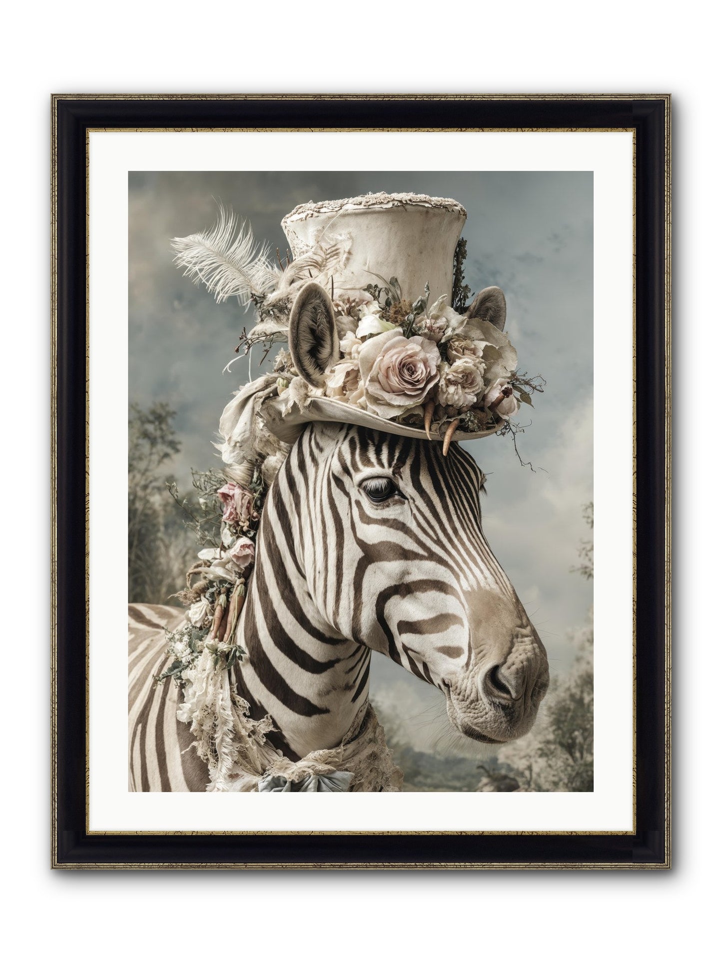 Vagabond Framed Print - Black & Gold 24x32