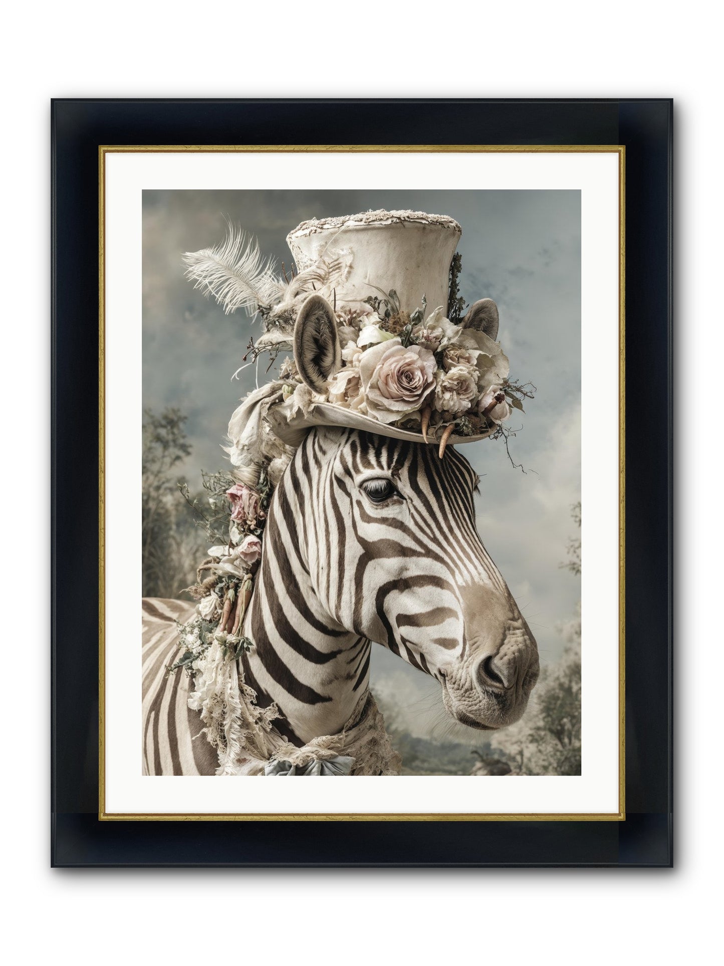 Vagabond Framed Print - Wide Black w/Gold 24x32