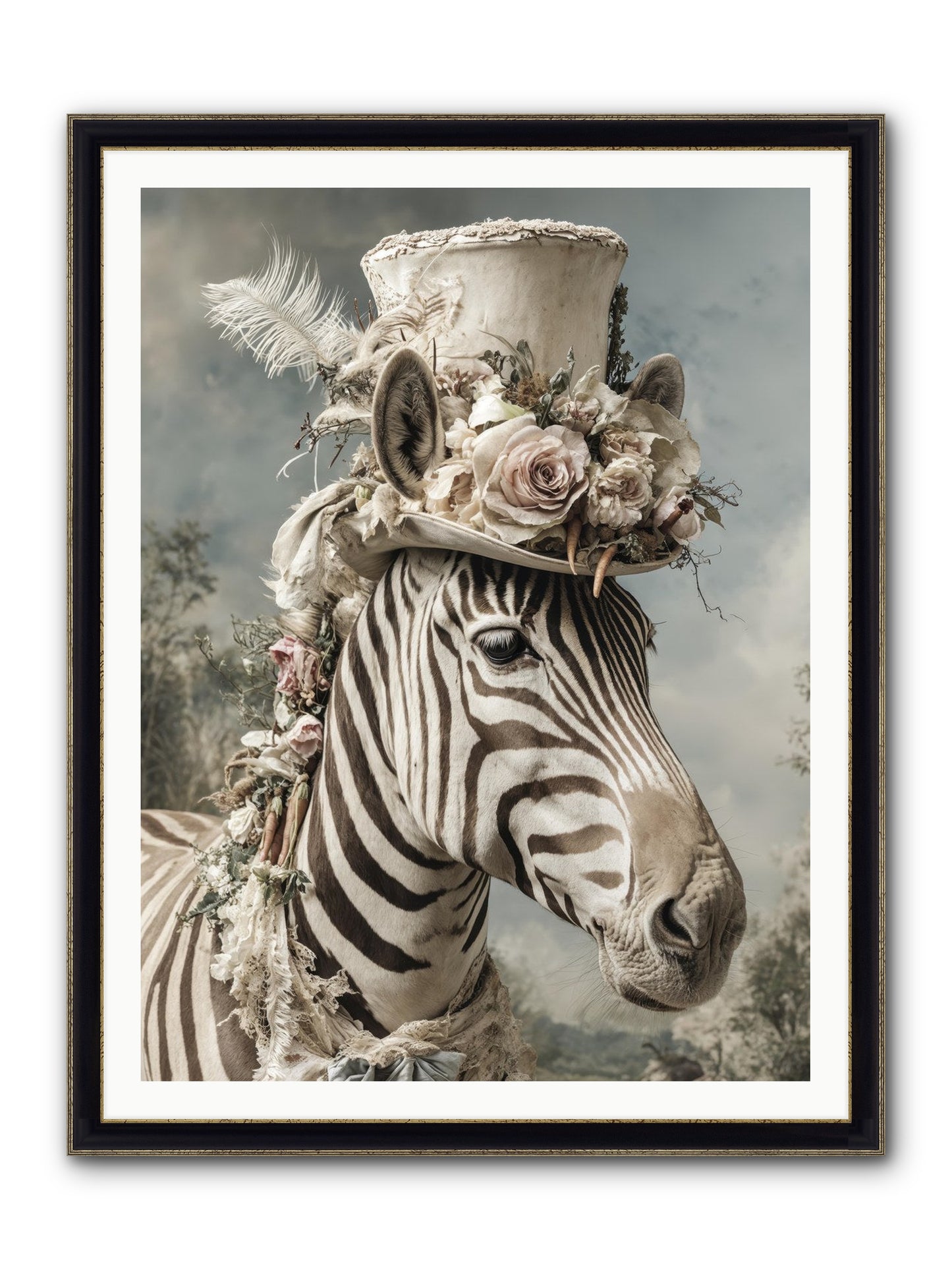 Vagabond Framed Print - Black & Gold 36x48