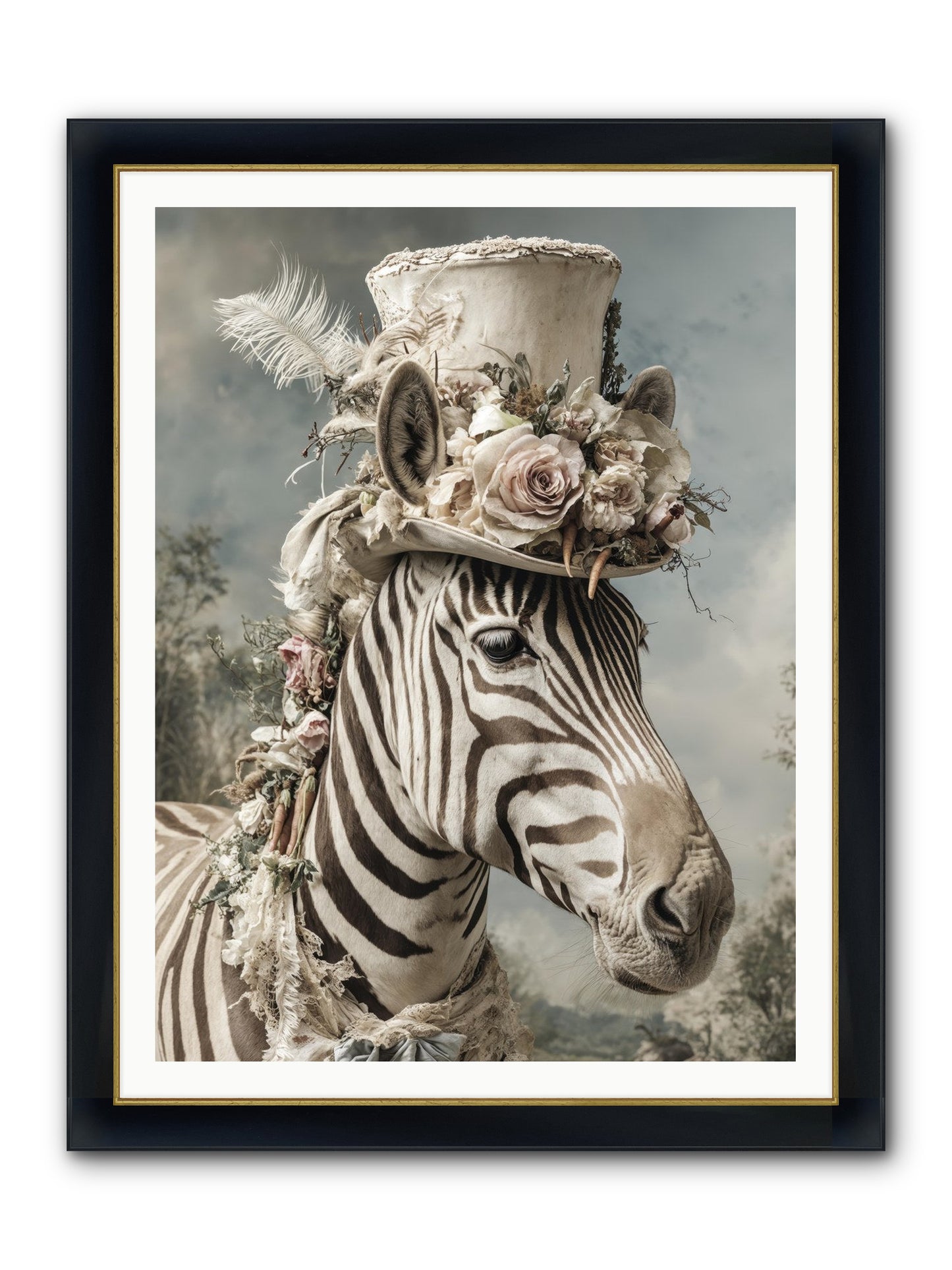 Vagabond Framed Print - Wide Black w/Gold 36x48