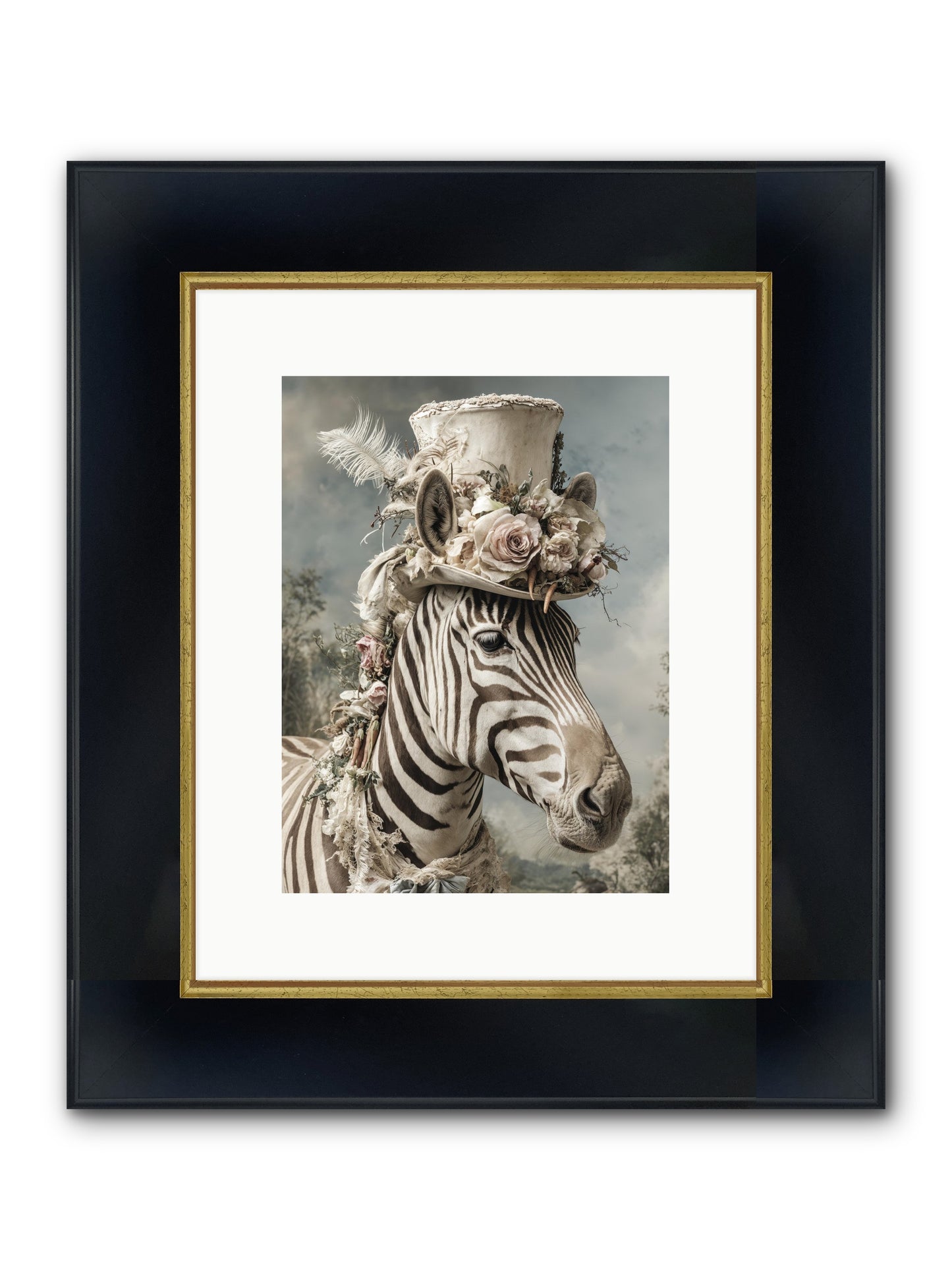 Vagabond Framed Print - Wide Black w/Gold 9x12