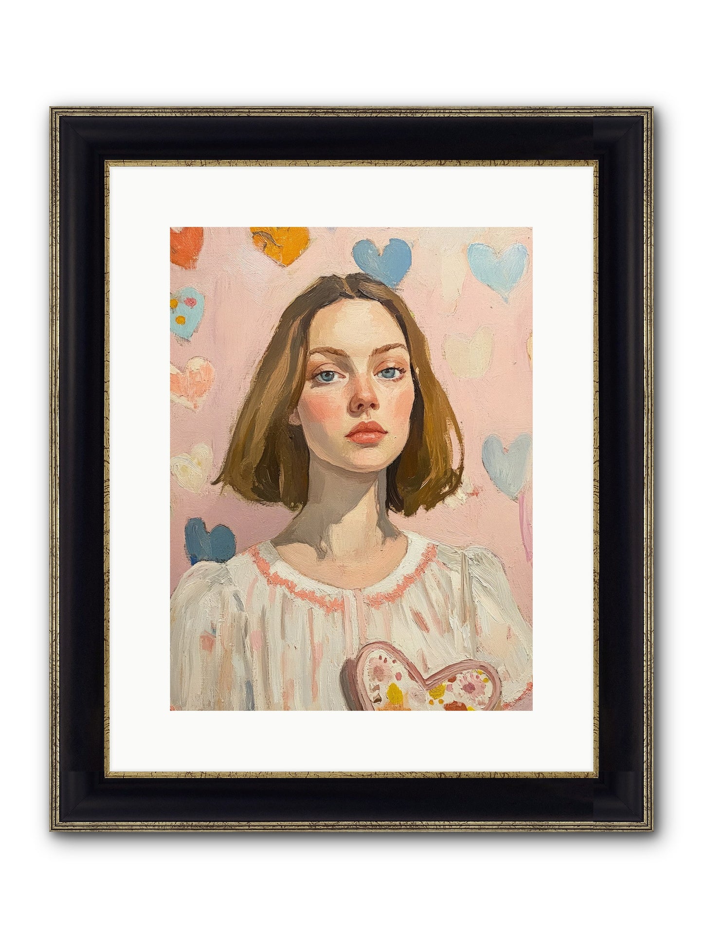 Valentine's Garden Framed Print - Black & Gold 12x16