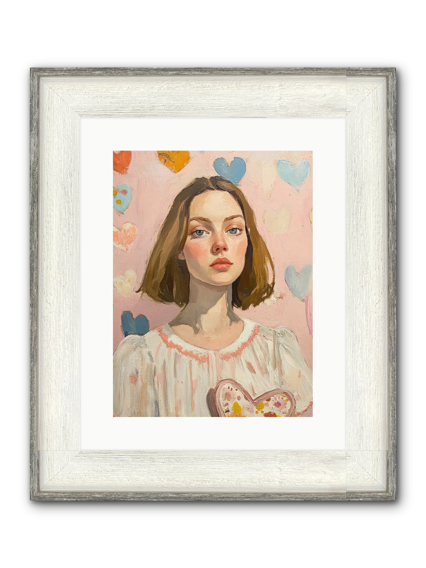 Valentine's Garden Framed Print - Driftwood White 12x16
