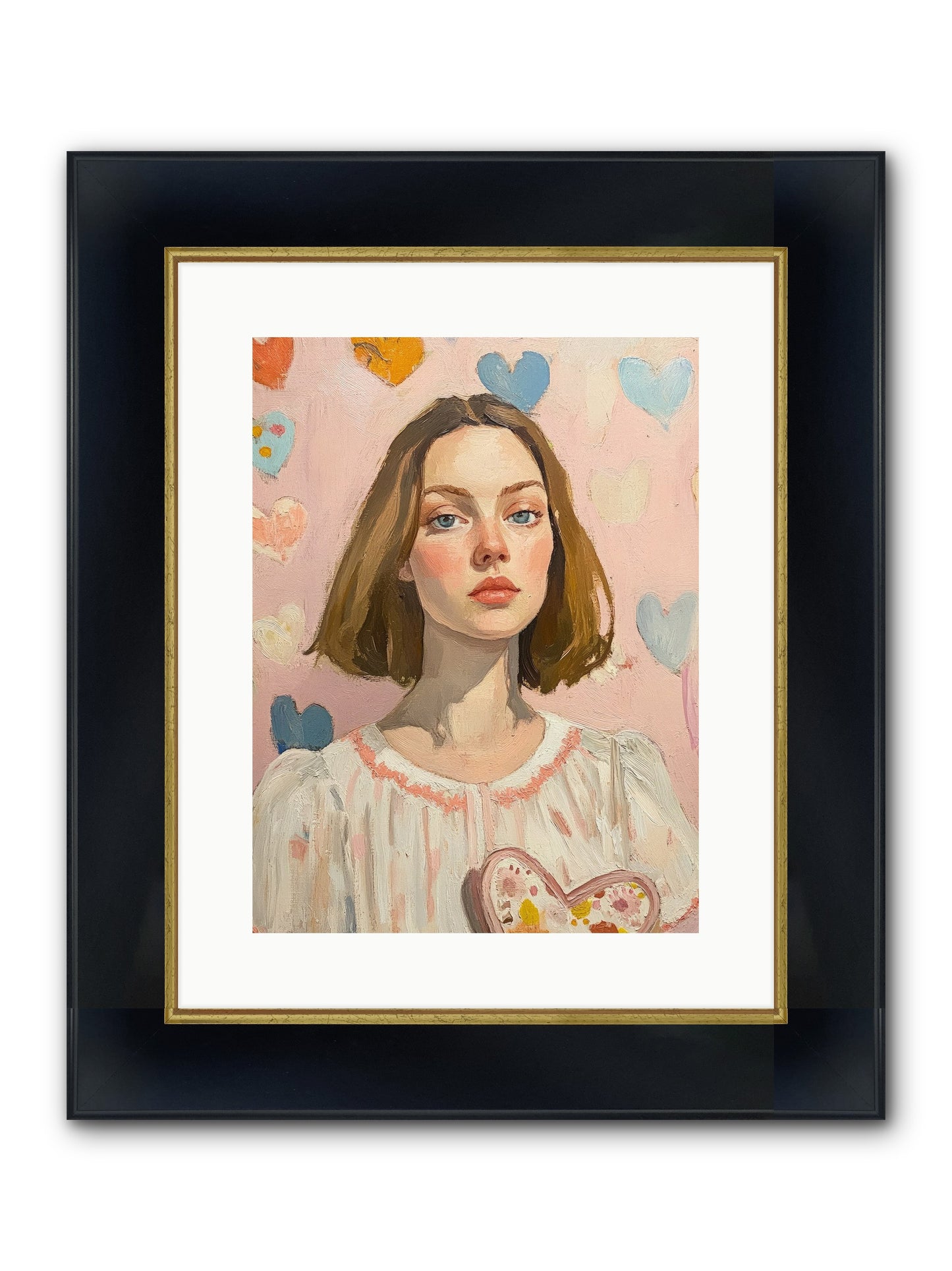 Valentine's Garden Framed Print - Wide Black w/Gold 12x16