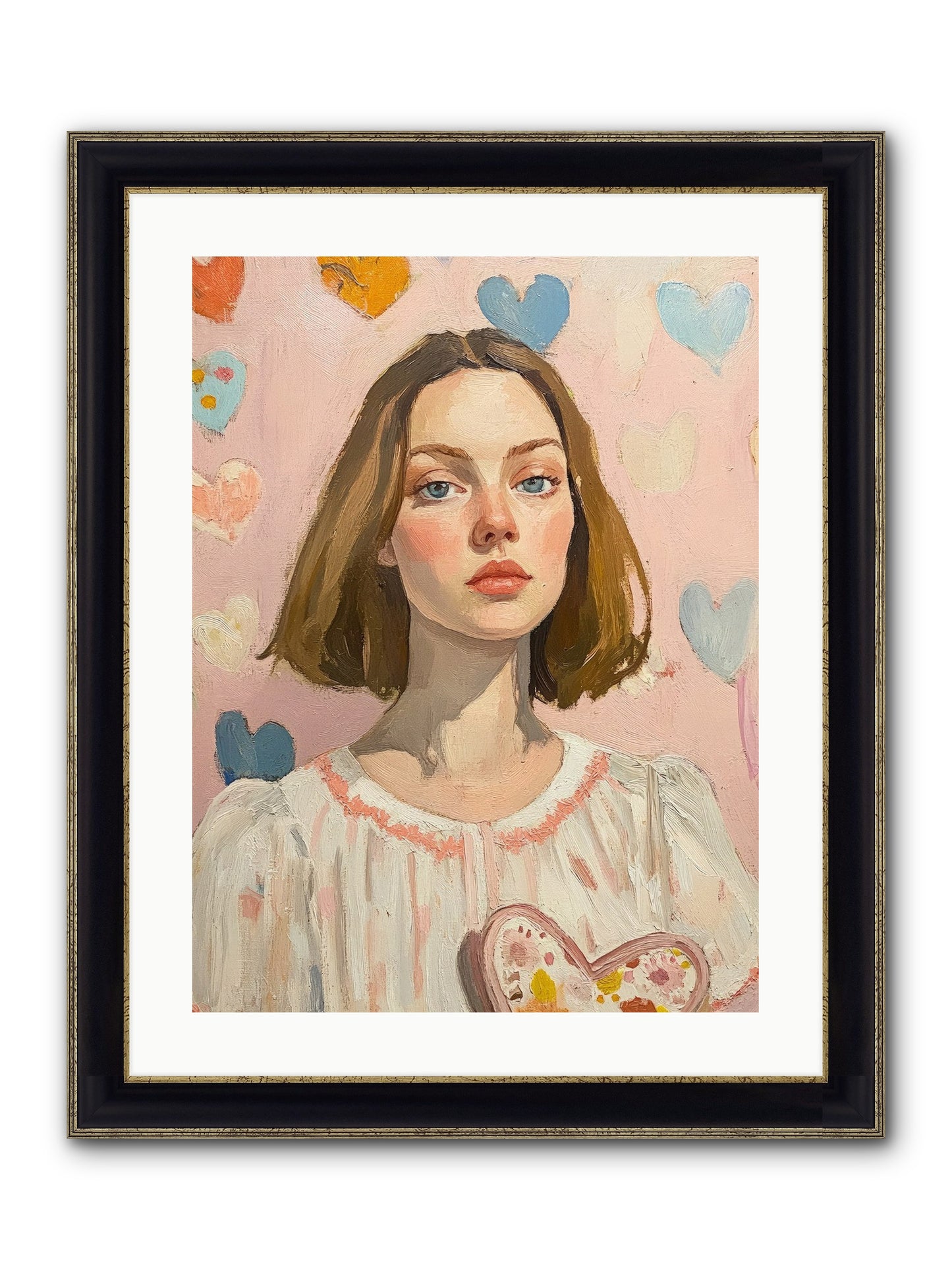 Valentine's Garden Framed Print - Black & Gold 18x24