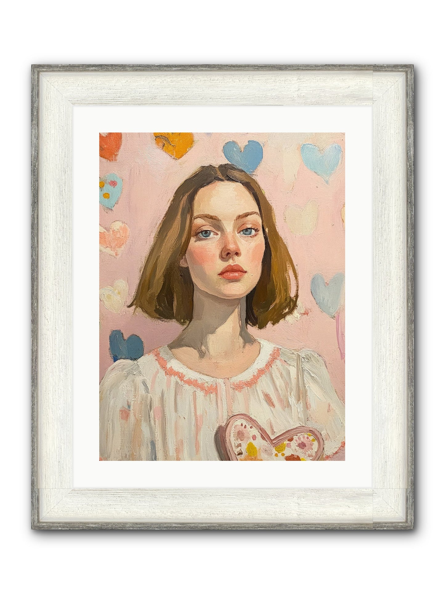 Valentine's Garden Framed Print - Driftwood White 18x24