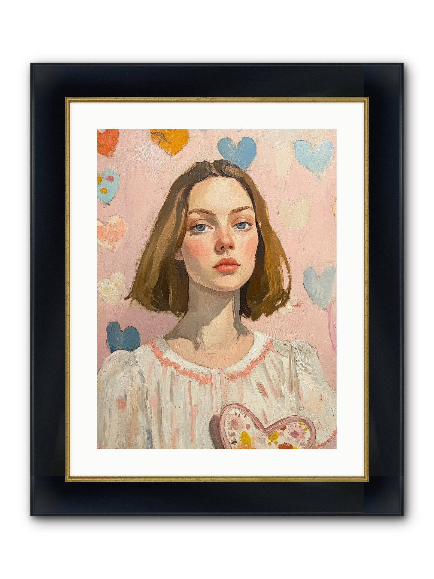 Valentine's Garden Framed Print - Wide Black w/Gold 18x24