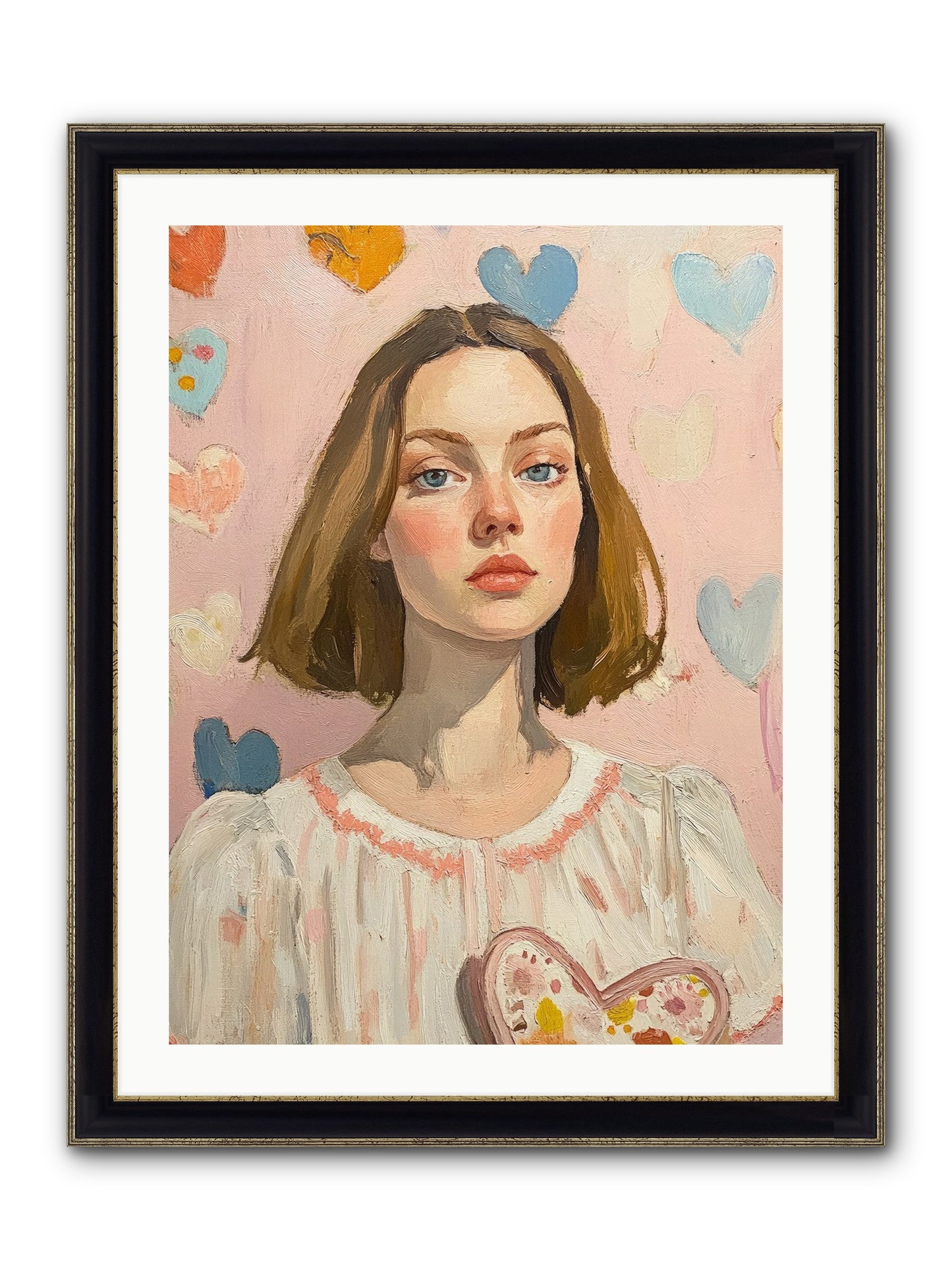 Valentine's Garden Framed Print - Black & Gold 24x32
