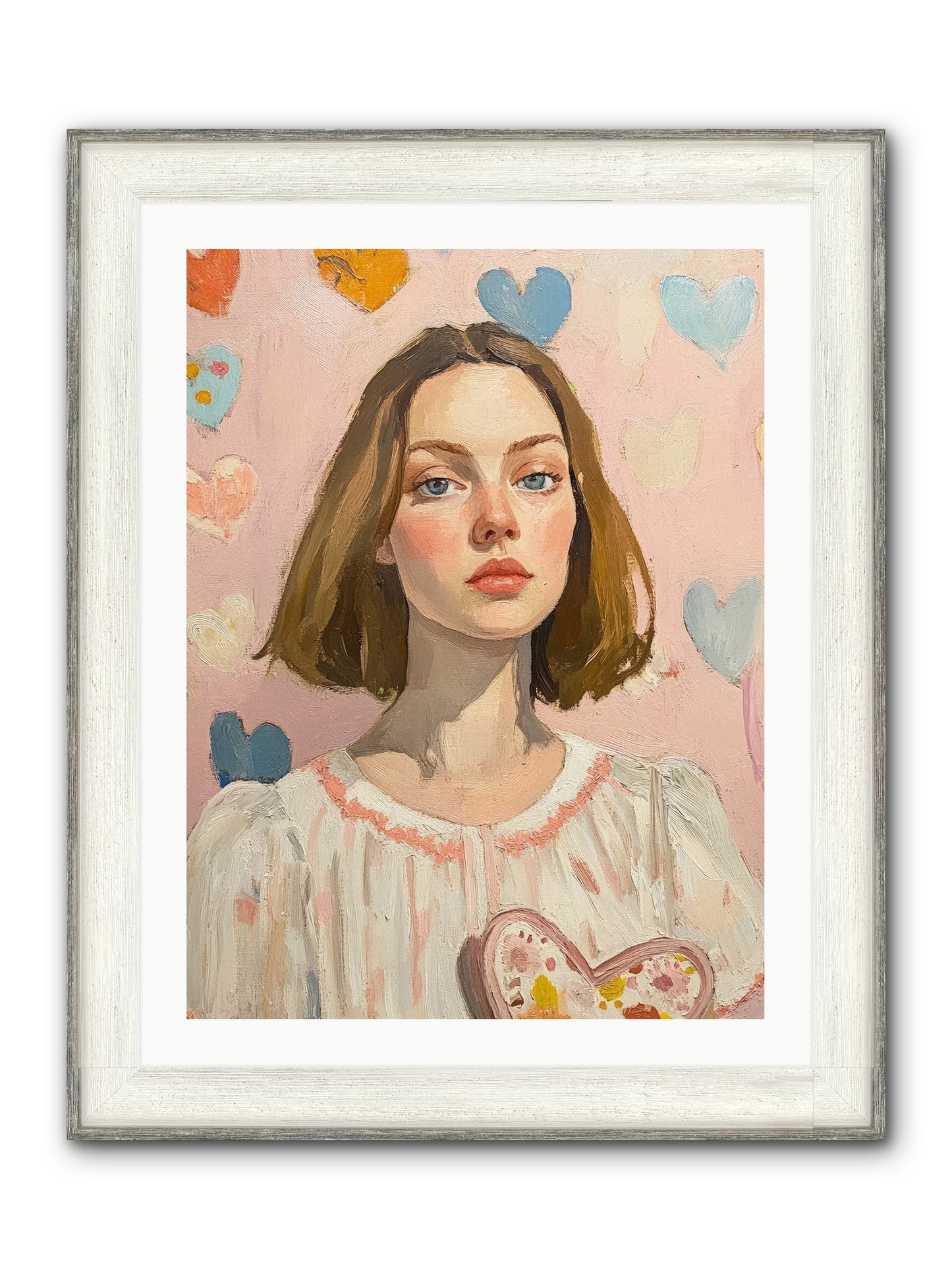 Valentine's Garden Framed Print - Driftwood White 24x32