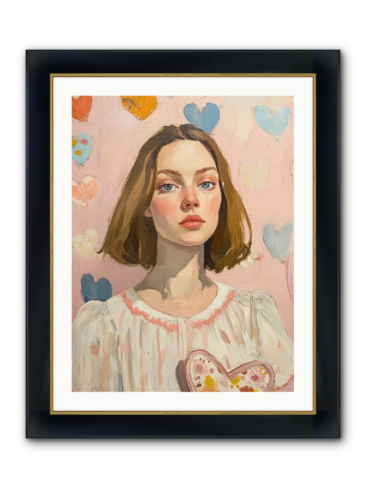 Valentine's Garden Framed Print - Wide Black w/Gold 24x32
