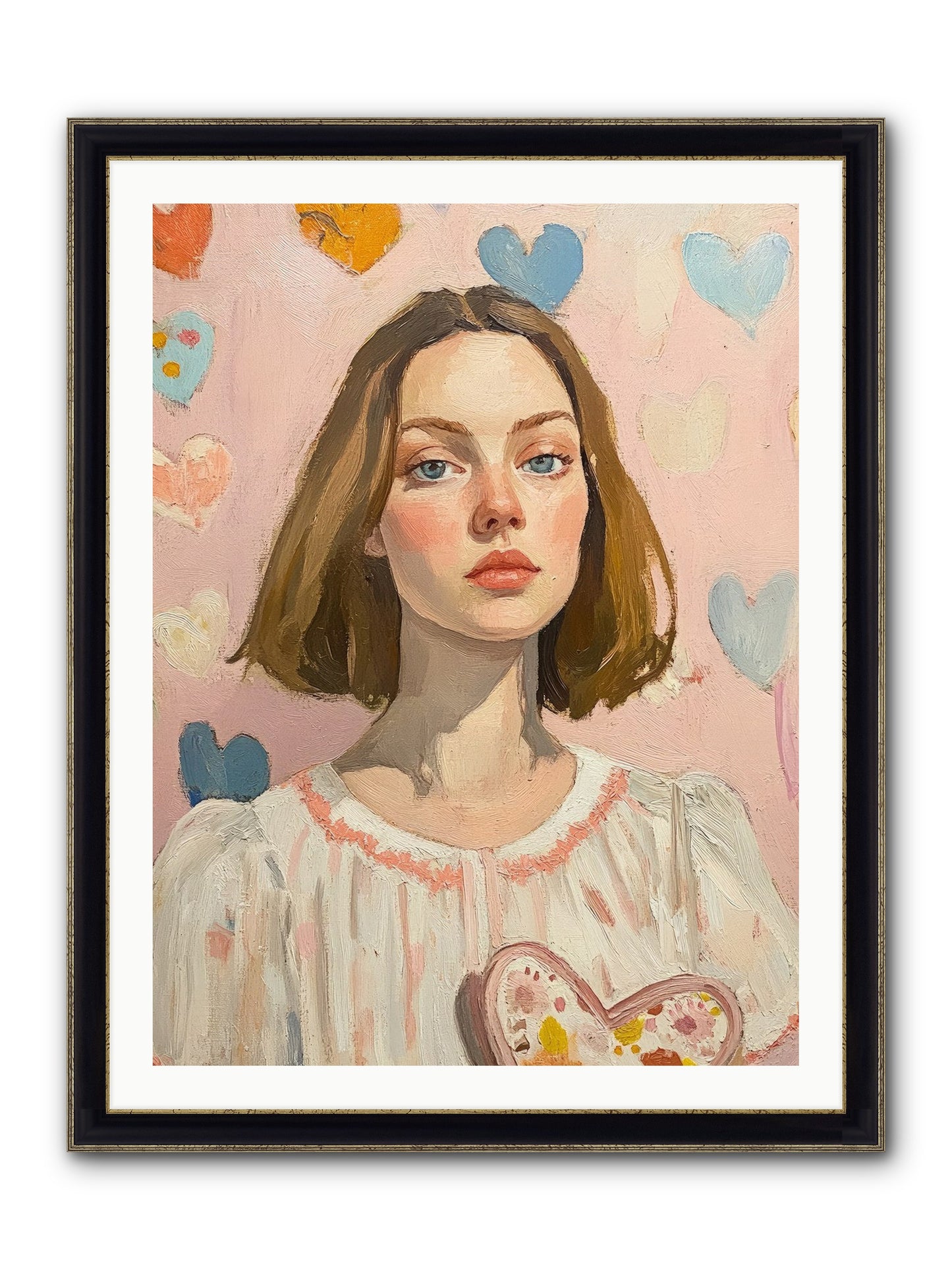 Valentine's Garden Framed Print - Black & Gold 30x40