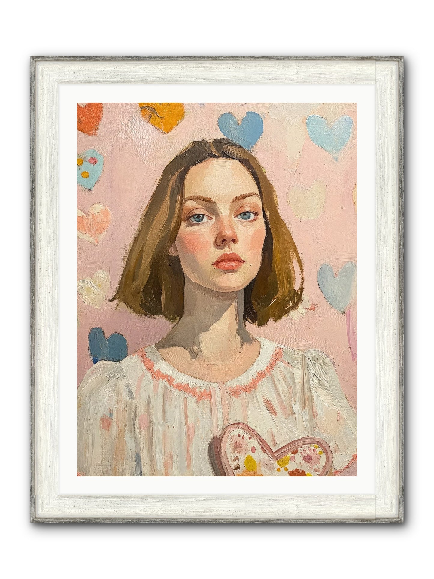 Valentine's Garden Framed Print - Driftwood White 30x40
