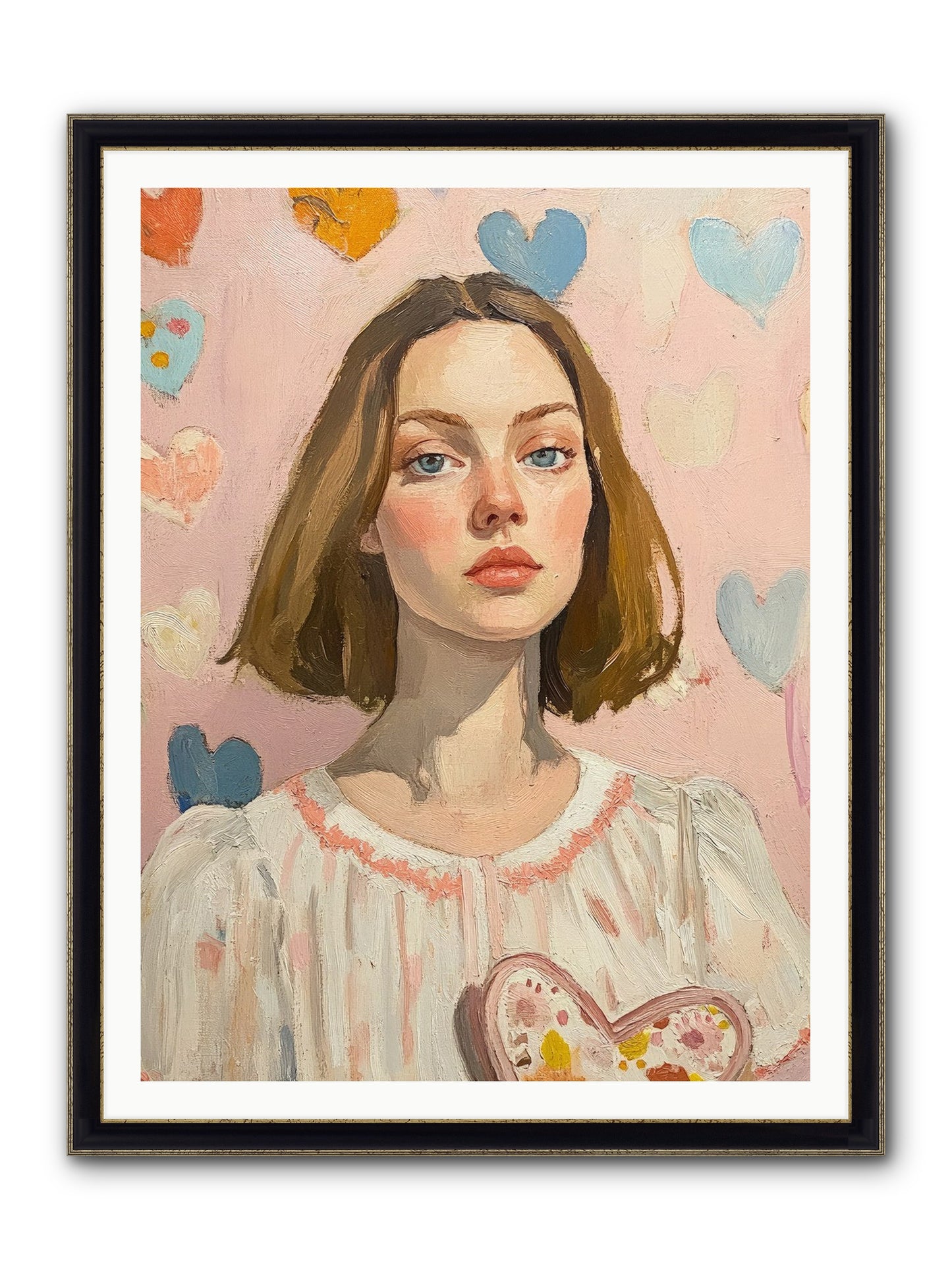 Valentine's Garden Framed Print - Black & Gold 36x48