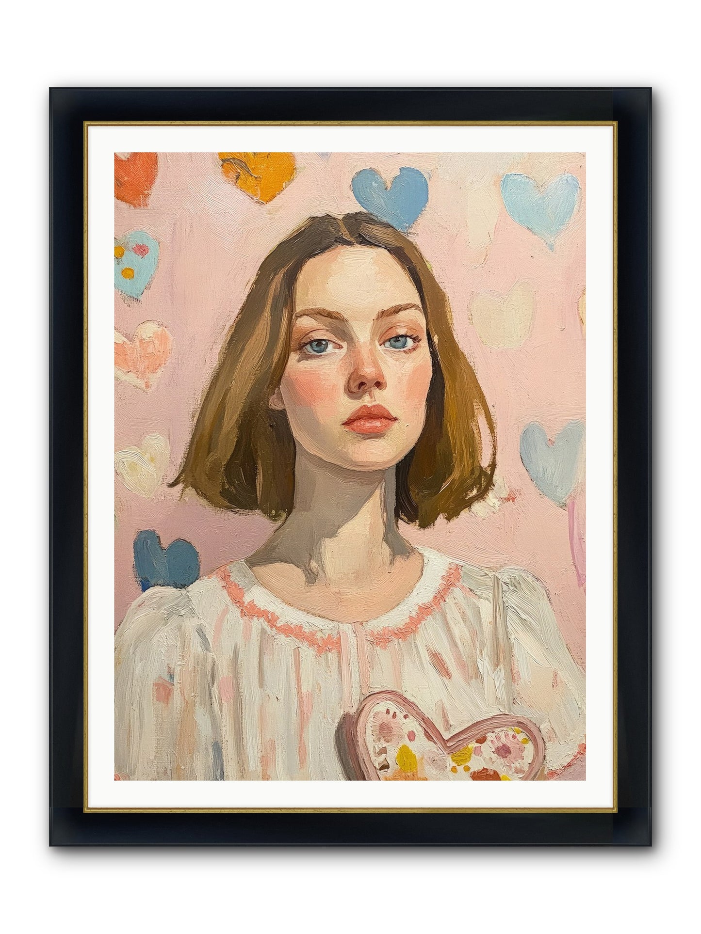 Valentine's Garden Framed Print - Wide Black w/Gold 36x48
