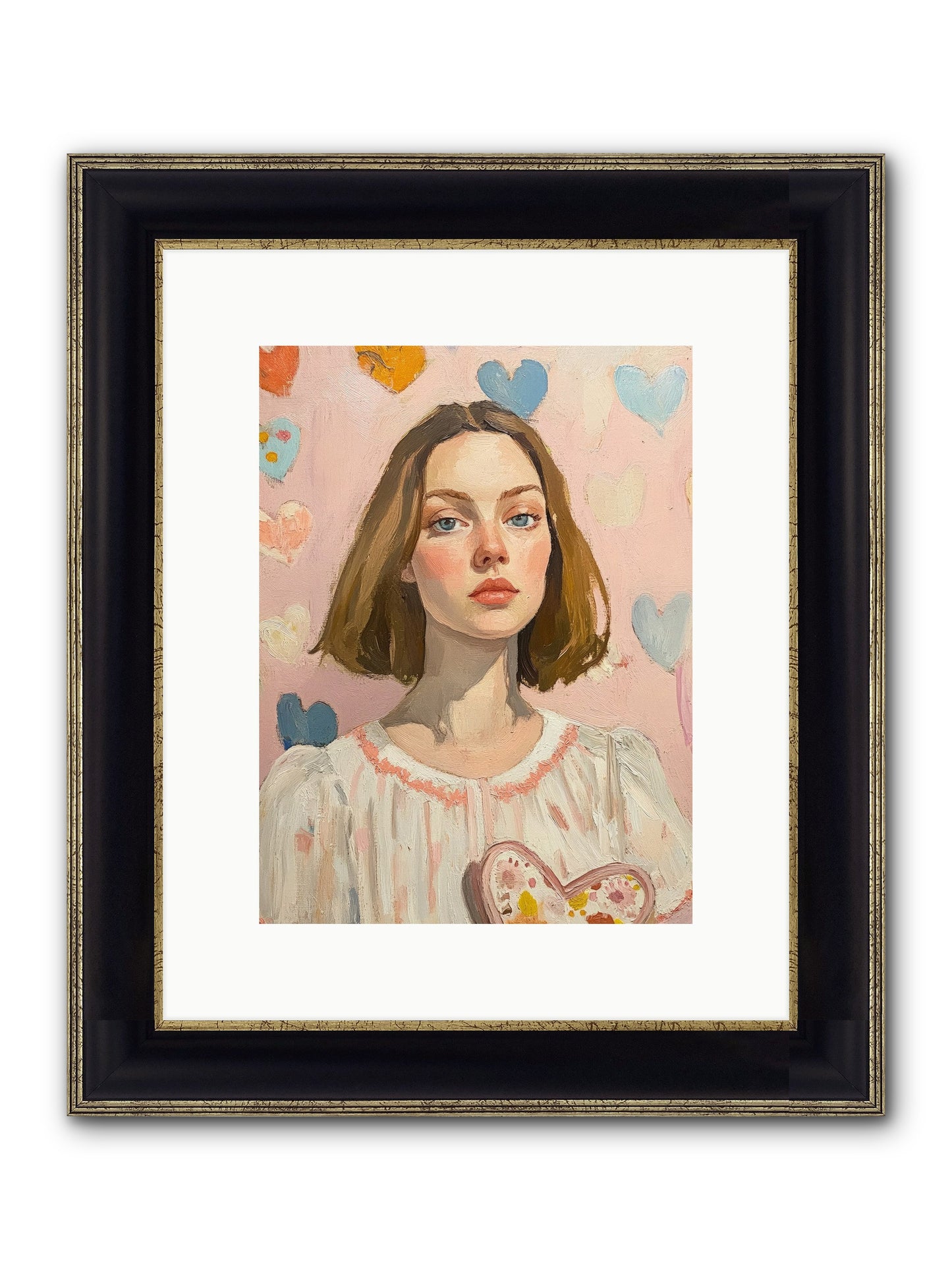 Valentine's Garden Framed Print - Black & Gold 9x12
