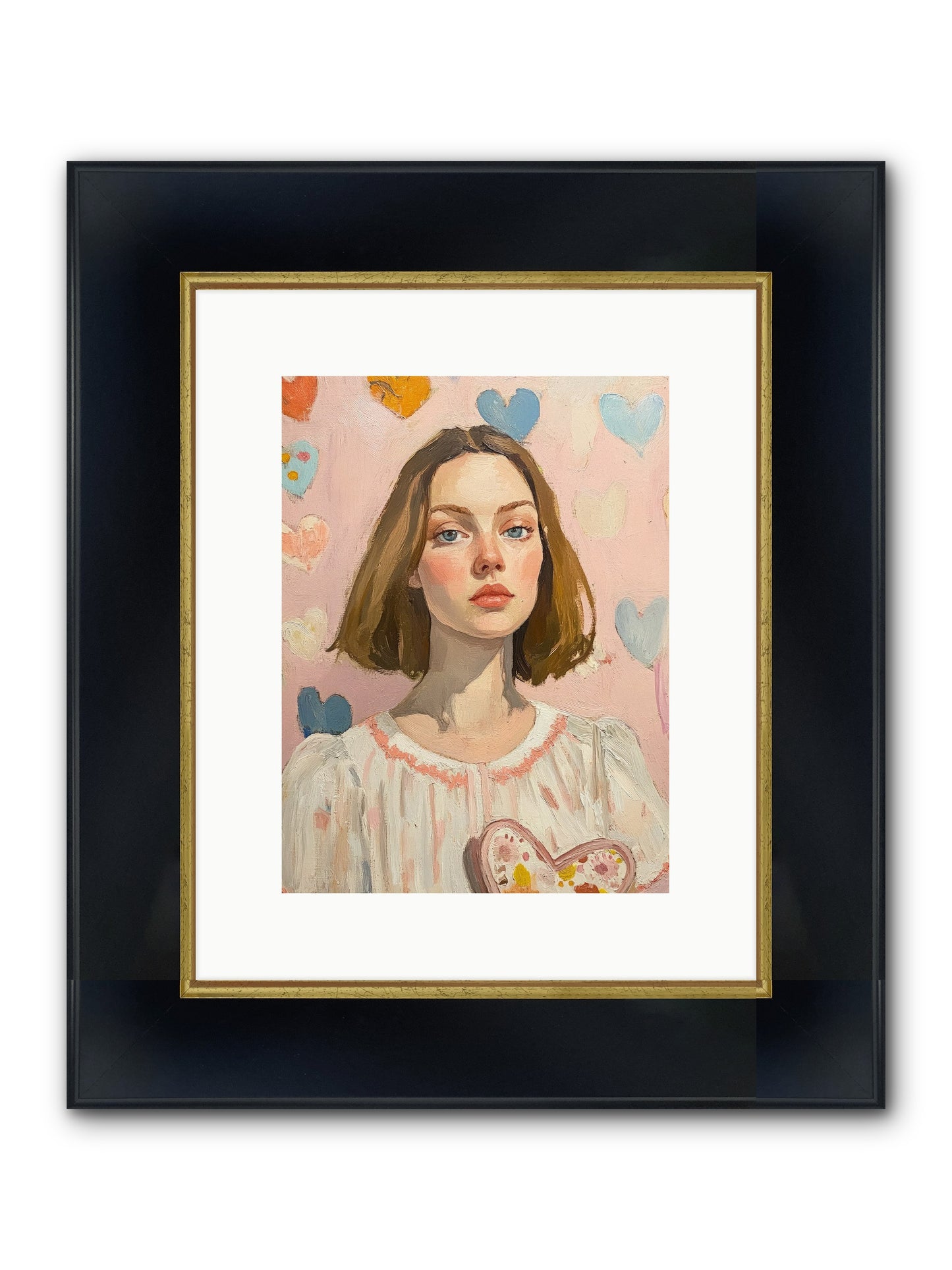 Valentine's Garden Framed Print - Wide Black w/Gold 9x12
