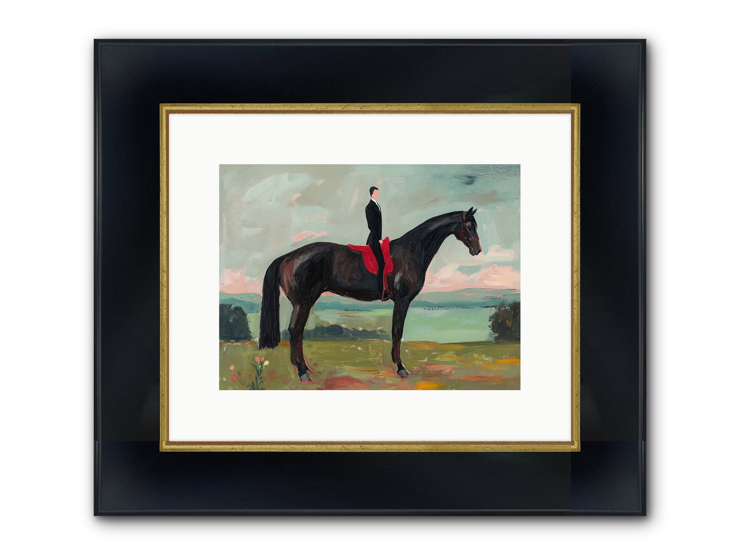 Valiant Pursuit Framed Print - Wide Black w/Gold 12x9