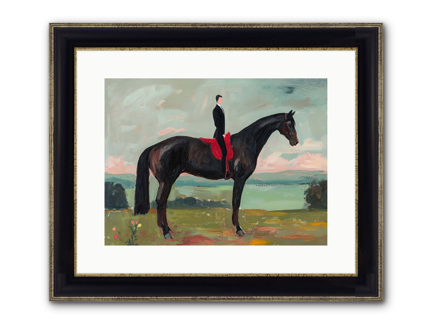 Valiant Pursuit Framed Print - Black & Gold 16x12