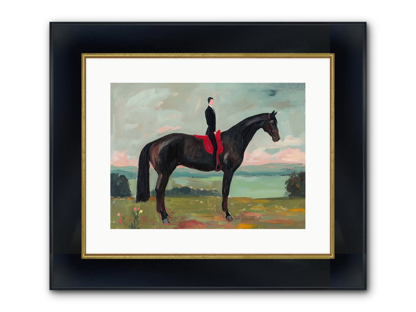 Valiant Pursuit Framed Print - Wide Black w/Gold 16x12