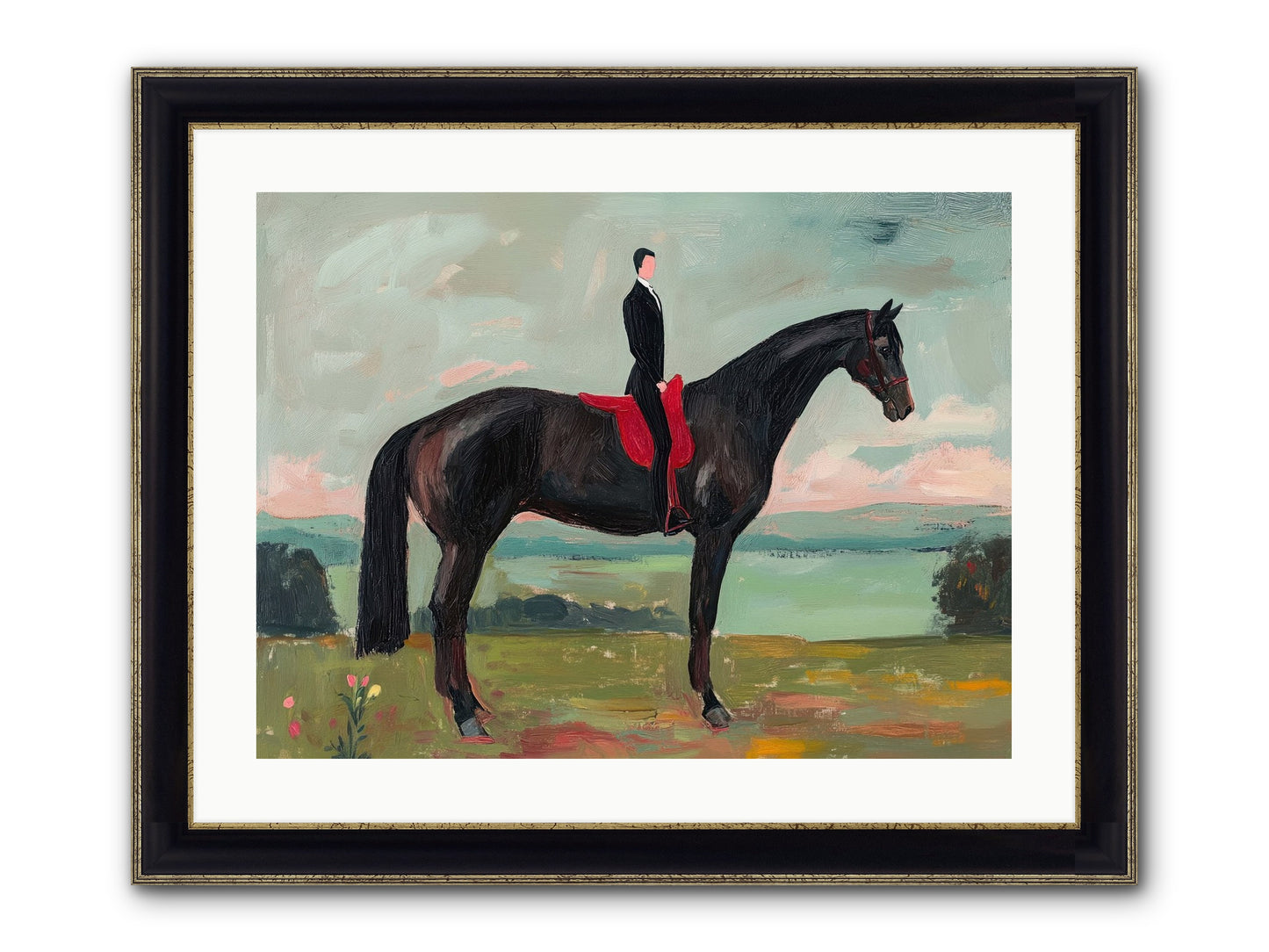 Valiant Pursuit Framed Print - Black & Gold 24x18