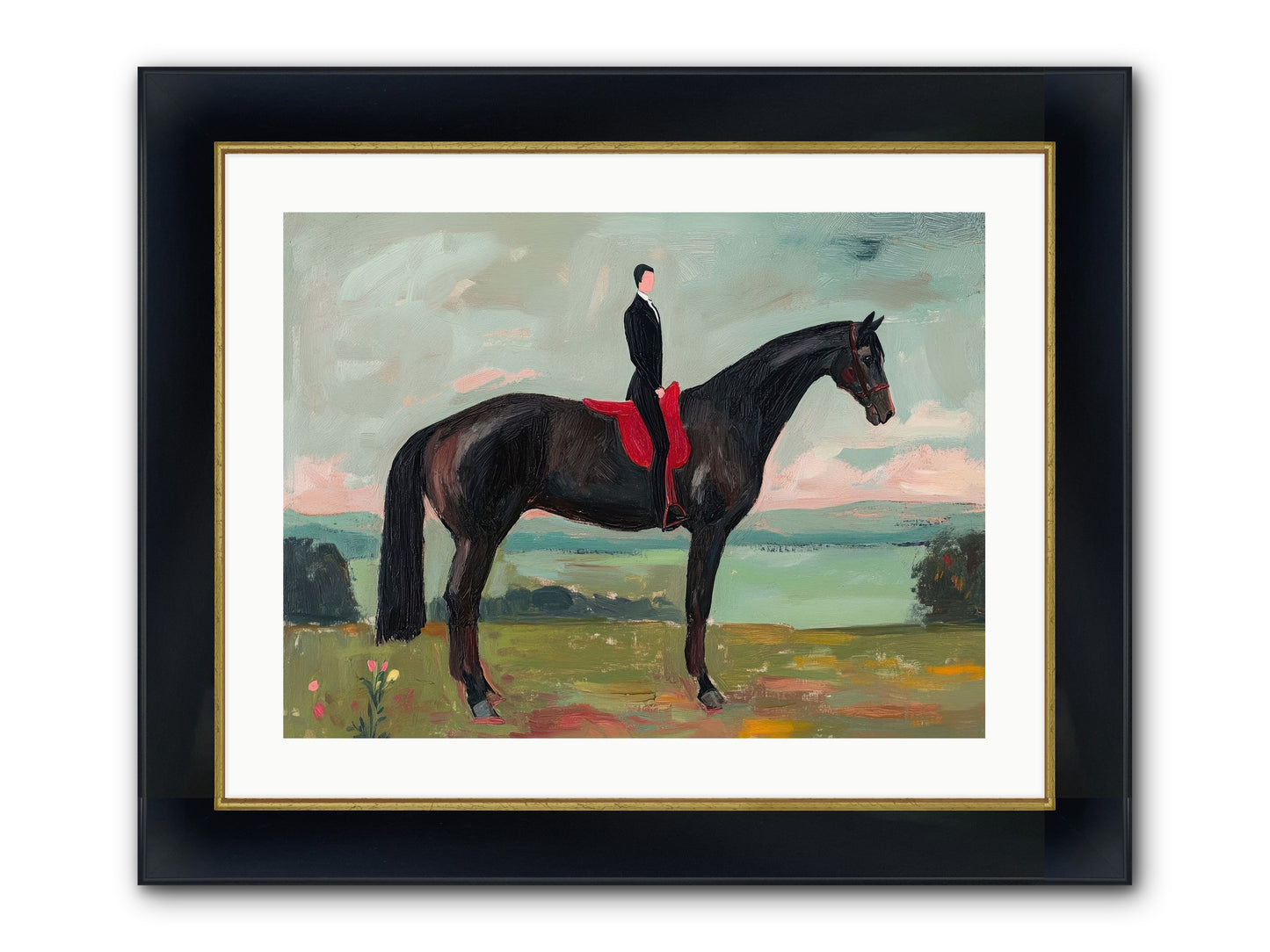 Valiant Pursuit Framed Print - Wide Black w/Gold 24x18