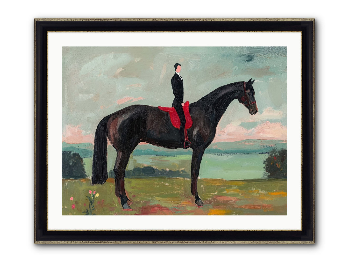 Valiant Pursuit Framed Print - Black & Gold 32x24