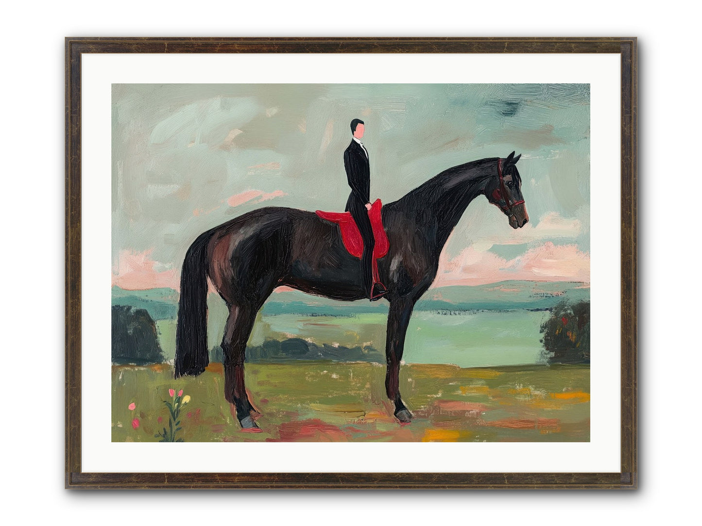 Valiant Pursuit Framed Print - Slimwoods Black/Gold 32x24