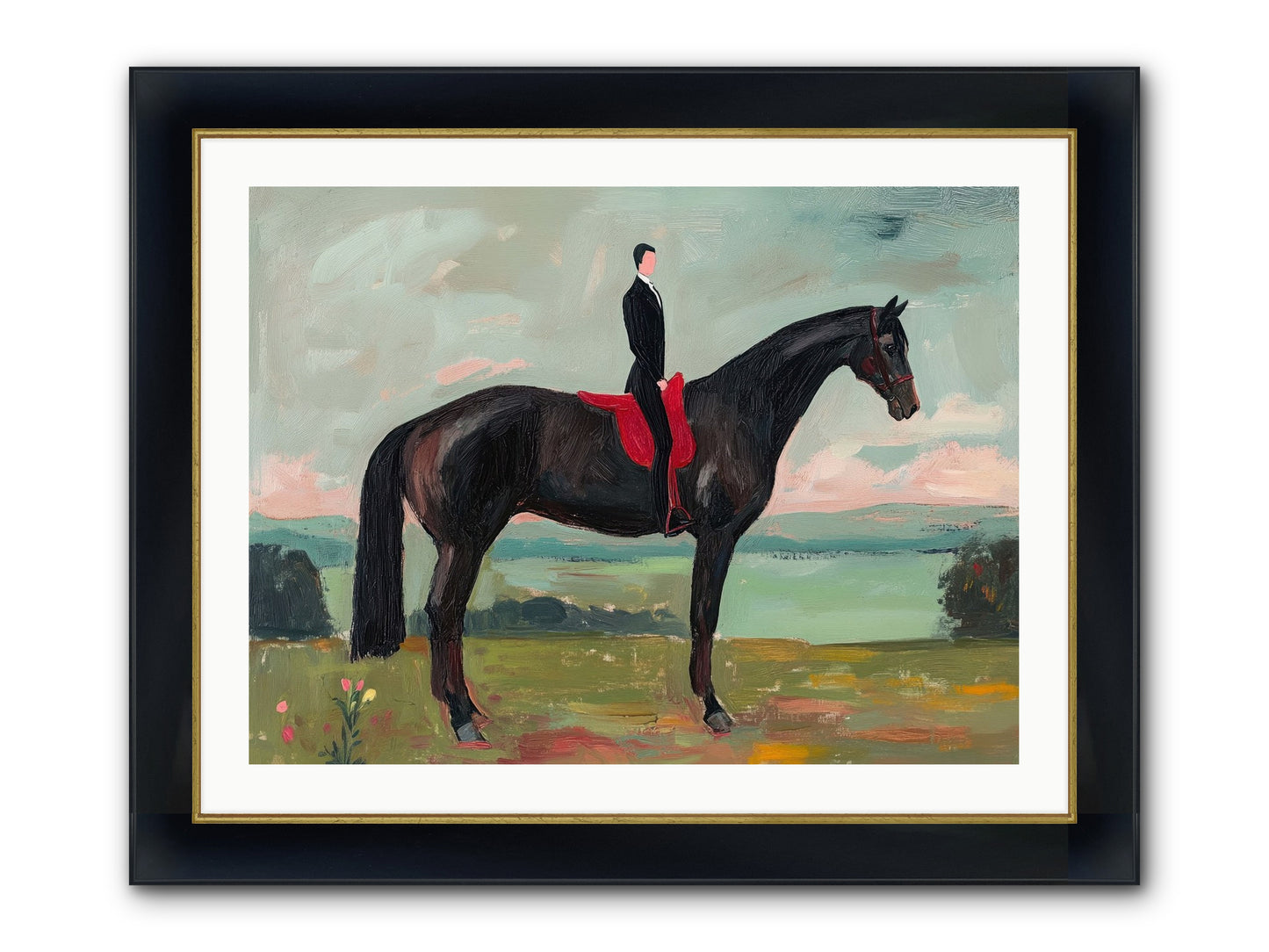 Valiant Pursuit Framed Print - Wide Black w/Gold 32x24