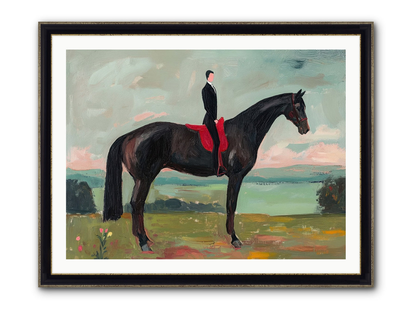 Valiant Pursuit Framed Print - Black & Gold 40x30
