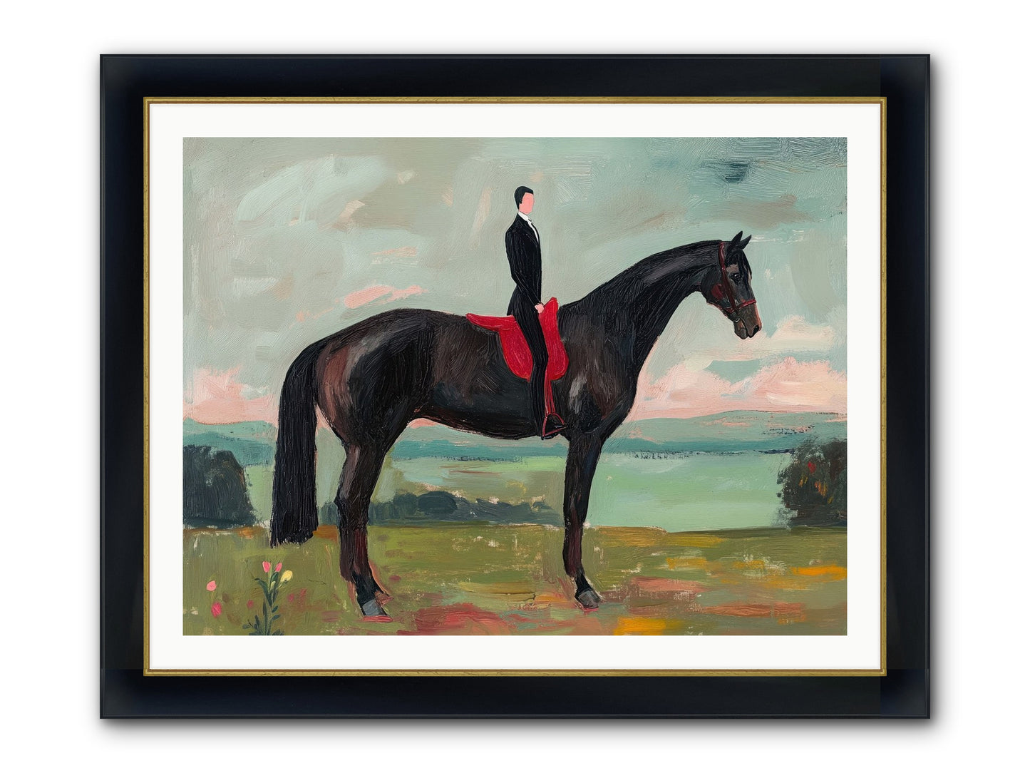 Valiant Pursuit Framed Print - Wide Black w/Gold 40x30