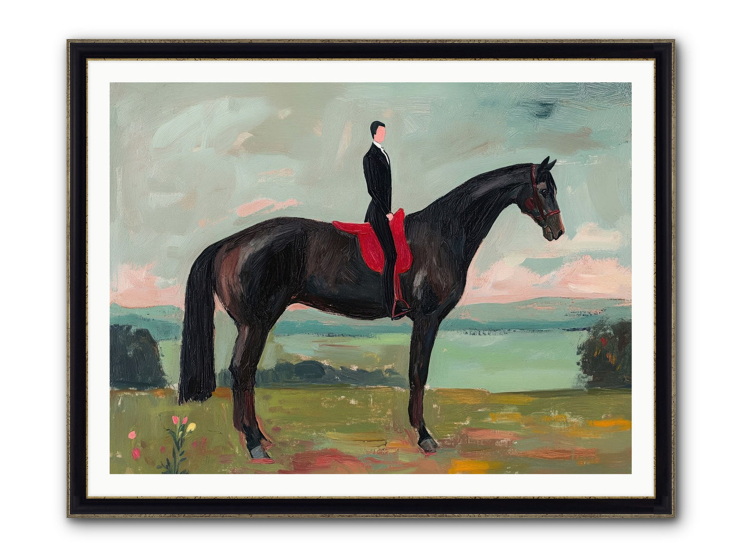 Valiant Pursuit Framed Print - Black & Gold 48x36