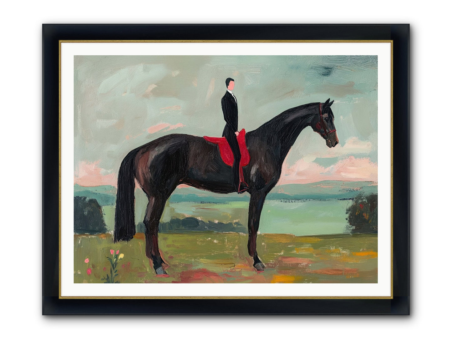 Valiant Pursuit Framed Print - Wide Black w/Gold 48x36