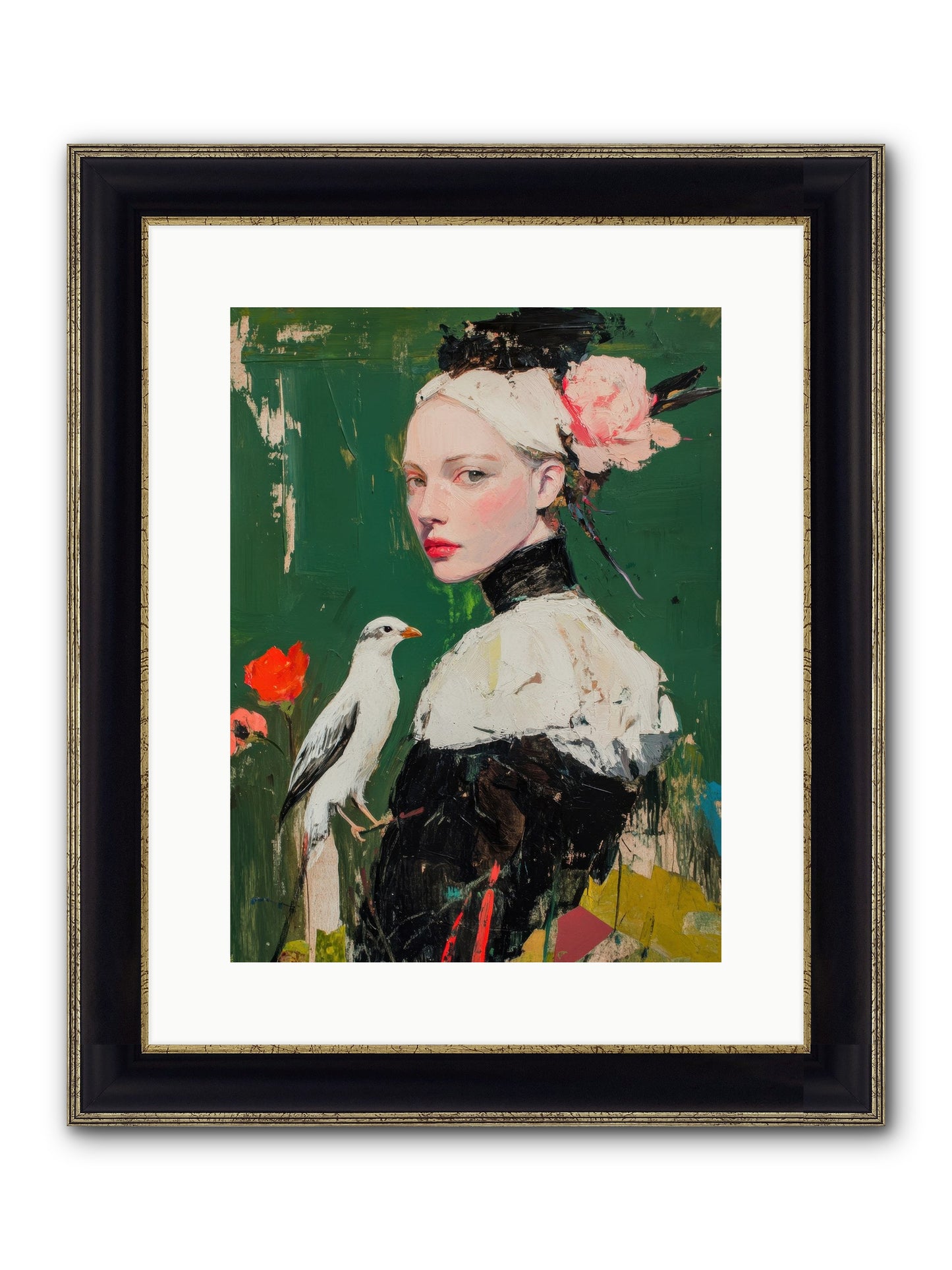 Vanishing Memoir Framed Print - Black & Gold 12x16
