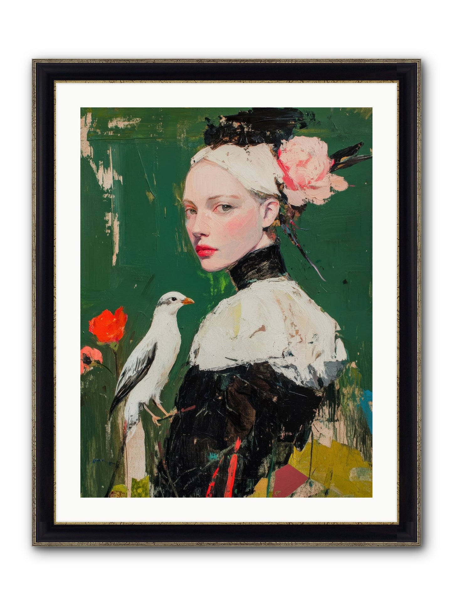 Vanishing Memoir Framed Print - Black & Gold 24x32