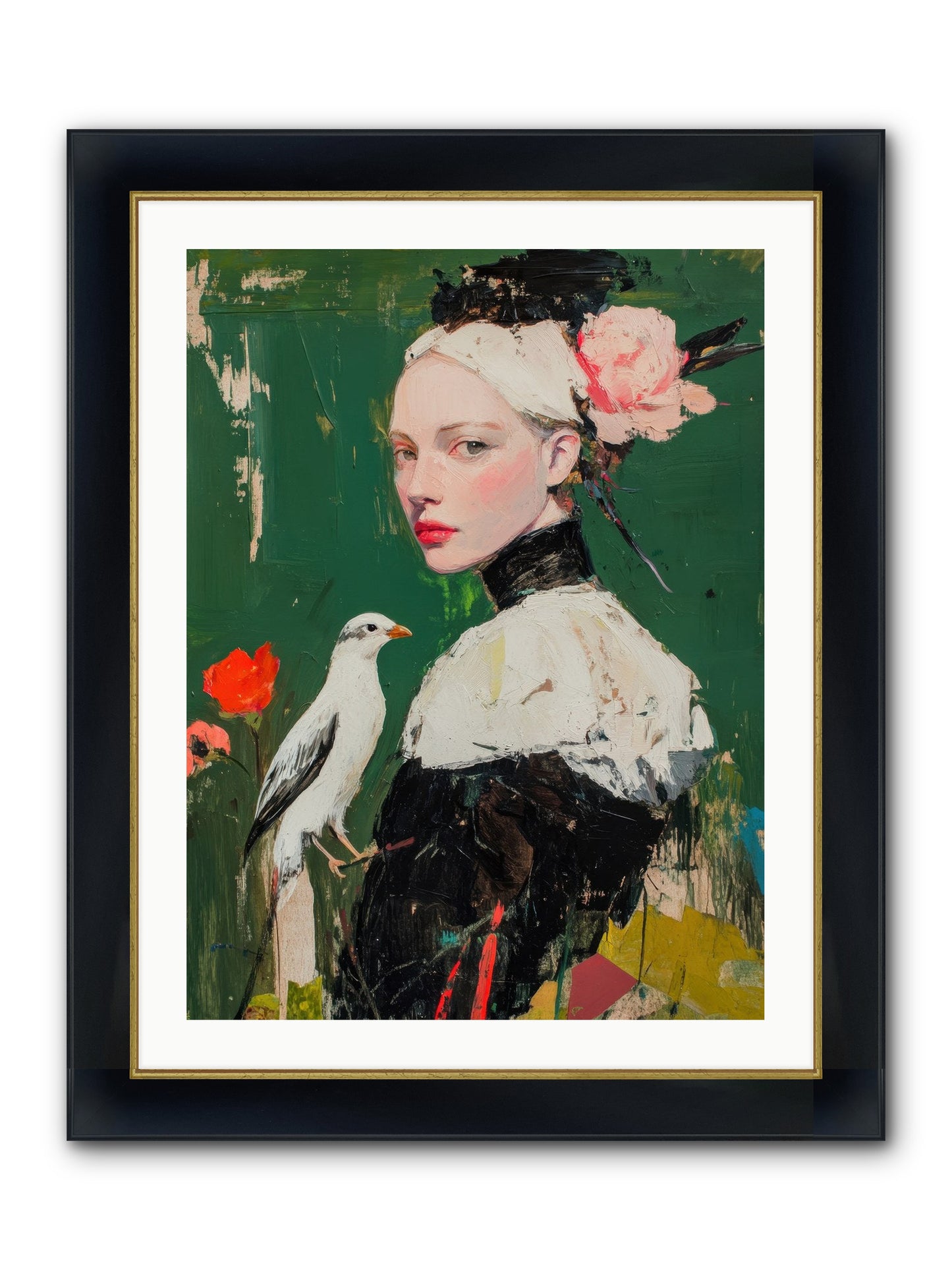 Vanishing Memoir Framed Print - Wide Black w/Gold 24x32