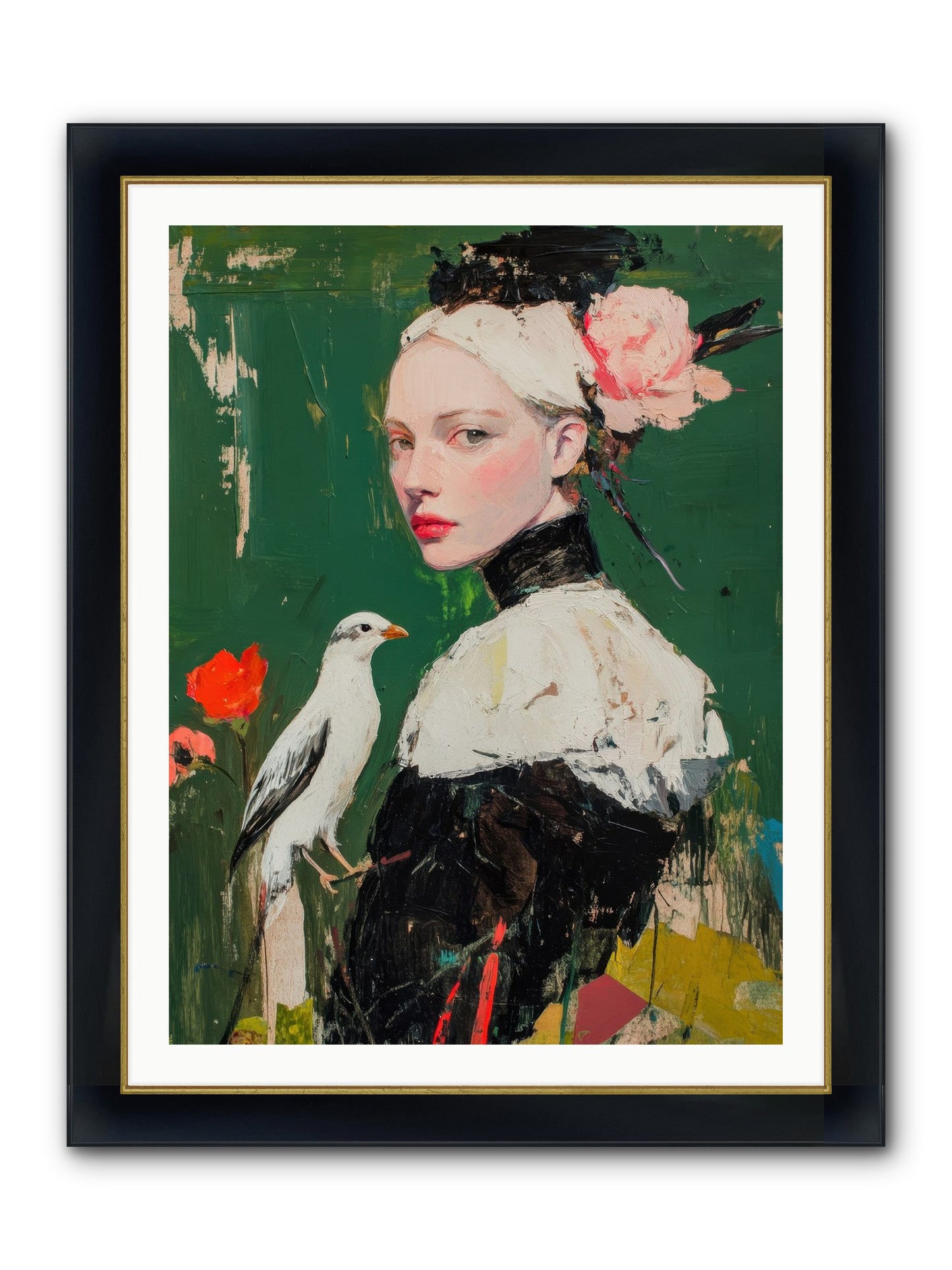 Vanishing Memoir Framed Print - Wide Black w/Gold 30x40